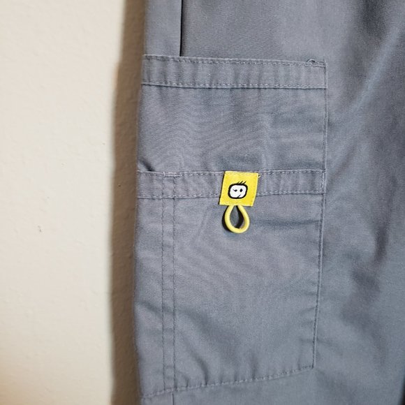 WonderWink Gray Quebec Elastic Cargo Scrub Pants Medium - Picture 5 of 10